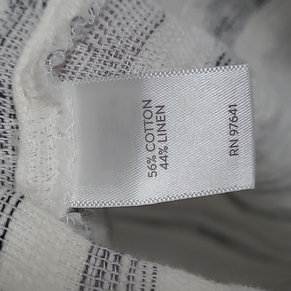 Purejill J. Jill woven striped linen blend button down tunic top - Picture 3 of 4